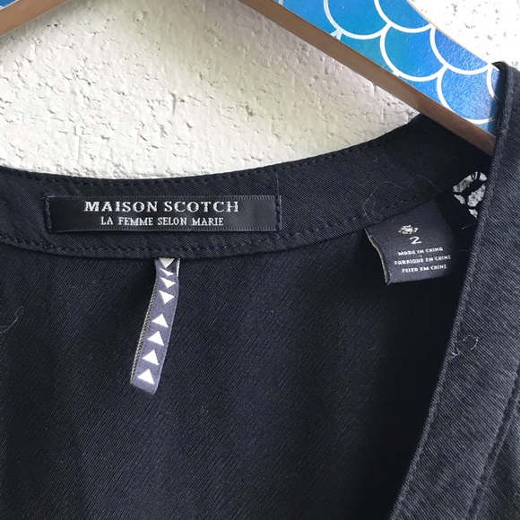 Maison Scotch Grey Fringe Tie Waist Shirt Dress - Picture 4 of 7